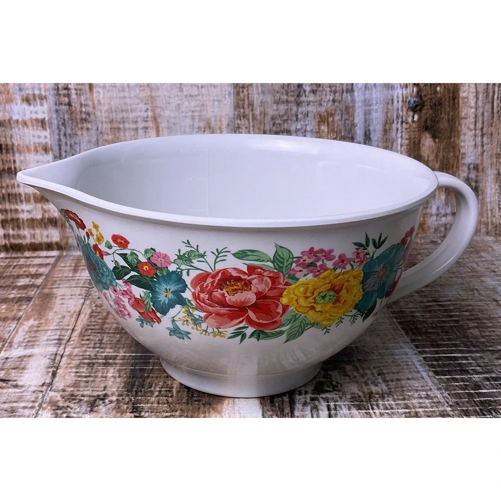 Pioneer Woman  32 OZ Mixing Bowl w/Pouring Spout Floral Pattern
